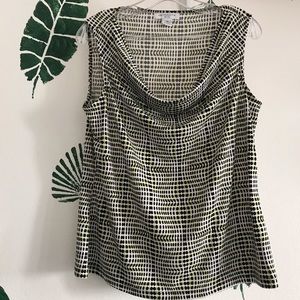 Green Black and Tan blouse